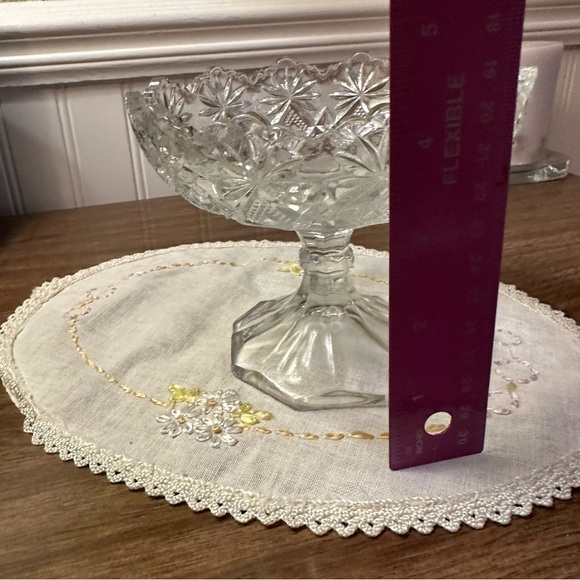 Vintage US Glass 4" Shoshone Clear Open Stemmed Jelly Dish Pressed Glass EAPG - Picture 6 of 7